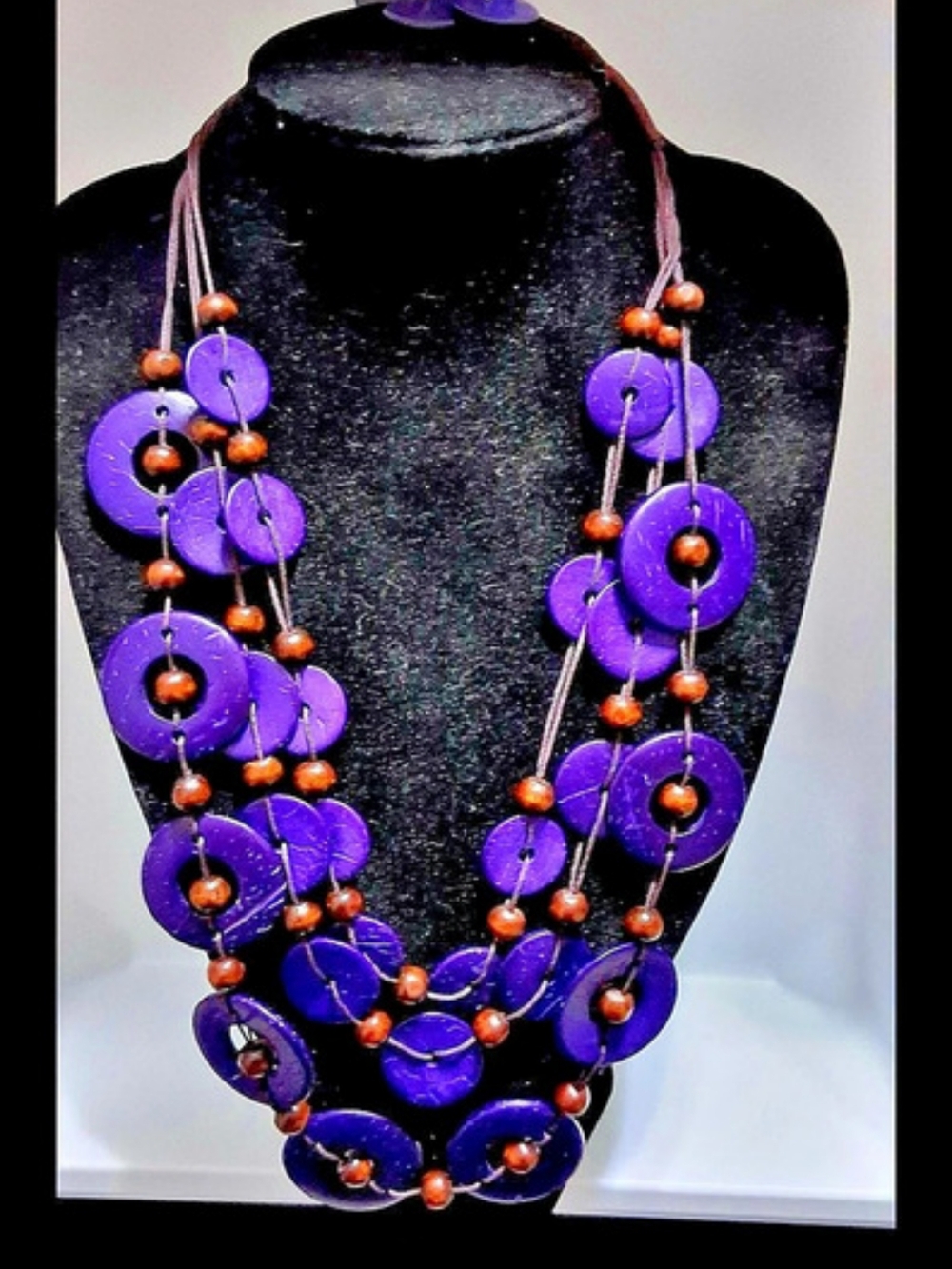 paparazzi Purple & Brown Beaded Statement Necklace & Earrings